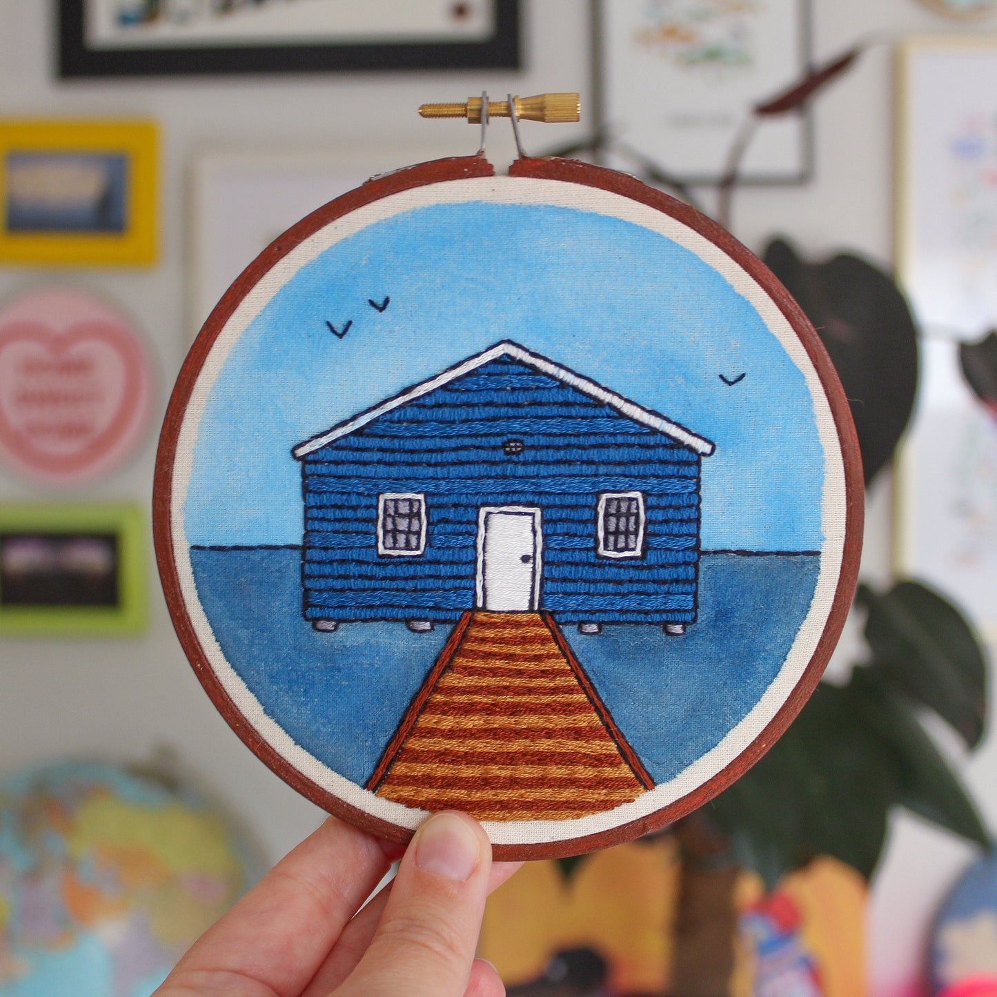Perth Blue Boat House PDF Hand Embroidery Pattern