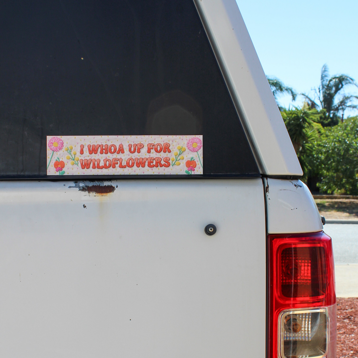 Whoa Sticker I Whoa Up For Wildflowers Bumper Sticker - Lindsay Stitches
