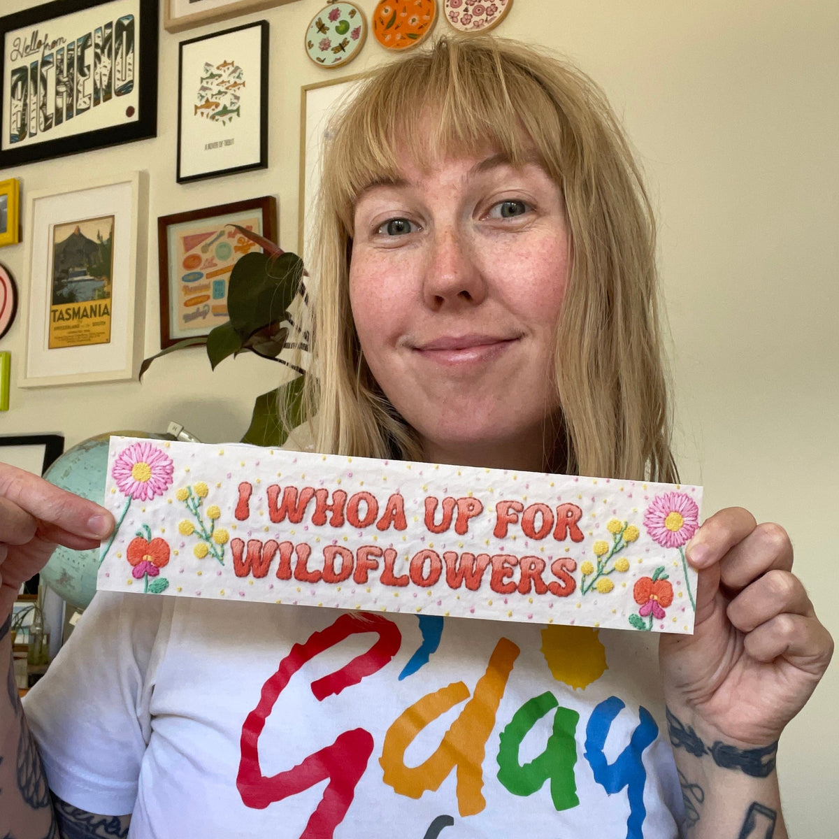 Whoa Sticker I Whoa Up For Wildflowers Bumper Sticker - Lindsay Stitches